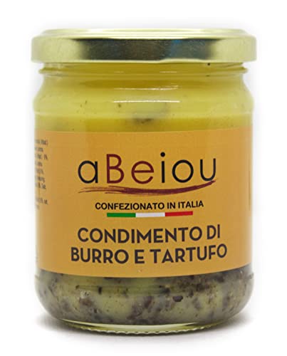 aBeiou, Trüffelbutter mit weißem Trüffel Bianchetto 160g extra Gourmet-Produkt 100% italienische Premium-italienischen bianchetto Trüffel Butter Delikatessen ohne Konservierungsstoffe für Geschenke von ABEIOU