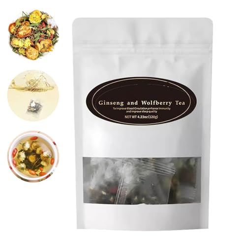 Ginseng Nine Treasure Tea, Ginseng Yam Red Dates Wolfberry Mulberry, Kidney Tea Formula Ginseng Six Treasure Tea, Ginseng and Wolfberry Tea, Beverage for Men Woman Organic Kidney (B,1PCS) von ADFUGE