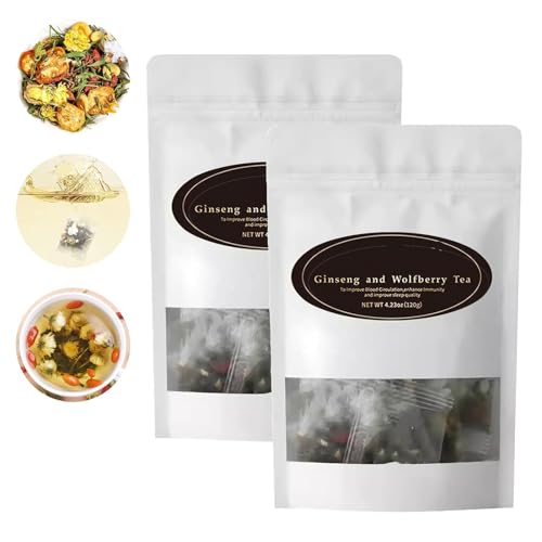 Ginseng Nine Treasure Tea, Ginseng Yam Red Dates Wolfberry Mulberry, Kidney Tea Formula Ginseng Six Treasure Tea, Ginseng and Wolfberry Tea, Beverage for Men Woman Organic Kidney (B,2PCS) von ADFUGE