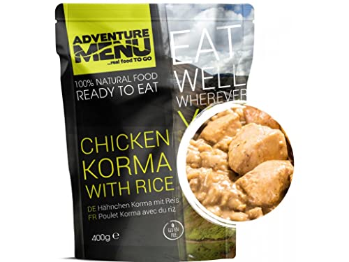 Adventure Menu - Hähnchen Korma mit Reis | 400 g | Gourment Mahlzeit für unterwegs & daheim von ADVENTURE MENU...real food TO GO