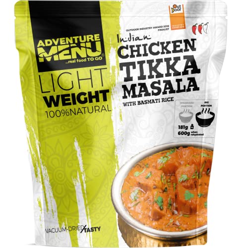 Adventure Menu - Hühnchen Tikka Masala mit Basmatireis | 173 g (dehydriert), Gourment Mahlzeit XXL für unterwegs & daheim von ADVENTURE MENU...real food TO GO