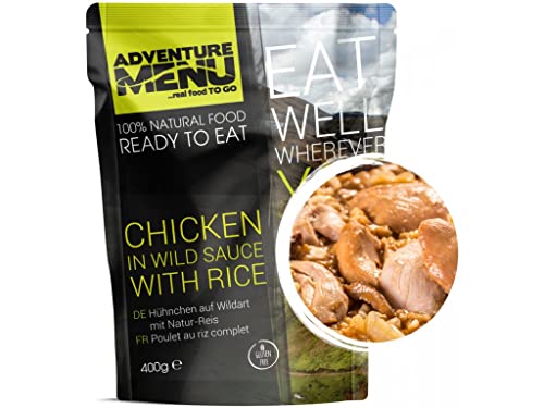 Adventure Menu - Huhn in Wildsauce und Reis | 400 g | Gourment Mahlzeit für unterwegs & daheim von ADVENTURE MENU...real food TO GO