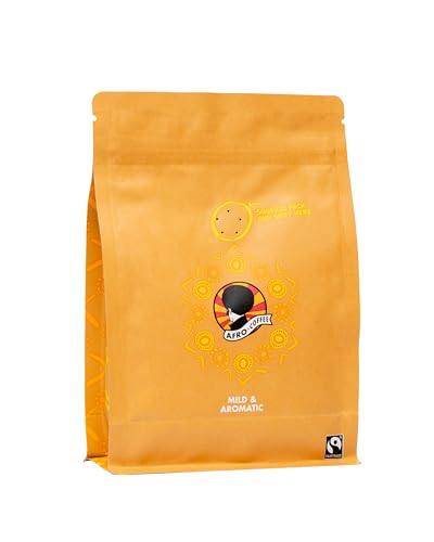 AFRO COFFEE Mild & Aromatic I 250g Premium Kaffeepulver Fairtrade I Arabica & Robusta Kaffee Pulver I Kaffee gemahlen aus Ostafrika mit blumiger Note I handgepflückt, mittel geröstet, säurearm von Afro Coffee