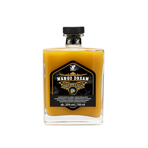 ÁGUILA MEXIKA | 'Mango Dream' 700 ml : handwerklich hergestellter Mango-Tequila Likör alc. 20% vol. | Mit 'Tequila Blanco' 100% aus Agave | Verdauungslikör und Aperitiv. von AGUILA MEXIKA