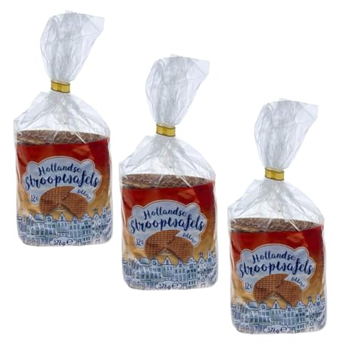 Hollandse Stroopwafels Holländische Karamellwaffeln Sparpackung 3x 12 Stück (3 Packungen a 378g) von AH