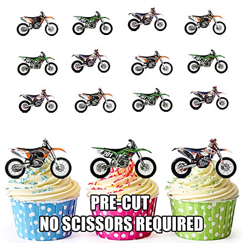 Motocross Mix - 12 Esspapier-Cupcake-/Kuchen-Dekorationen von AK Giftshop