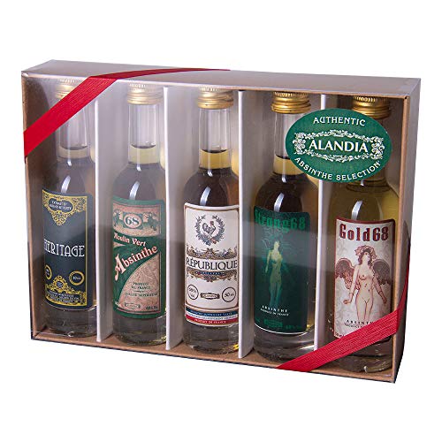 Absinth Tasting Set | Mit original Absinth von ALANDIA | Ideal zum Ausprobieren und Verschenken | 68% Vol. | (5x 0,05 l) von ALANDIA