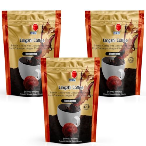 3er-Pack DXN BLACK COFFEE Schwarzkaffee Lingzhi-Pilz - Original - Ganoderma - 20 Beutel x 4,5 Gramm von ALIBOOSTER