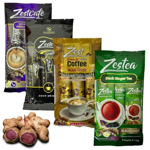 DXN Entdeckungspaket - Weißer Kaffee, Tee, schokoladiges Getränk, Cappuccino auf Basis von schwarzem Ingwer von ALIBOOSTER