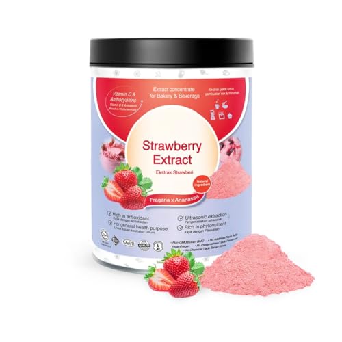 Erdbeerpulver - Standardisierter Extrakt 200g rein 100% natürlich - Für Suppen, Säfte und Gebäck von ALIBOOSTER