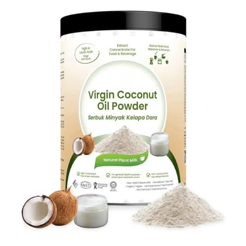 Kokosnussölpulver (VCO) - 200g rein 100% natürlich ohne Zusatzstoffe - Für Suppen, Smoothies, Kaffee, Getränke, Backwaren von ALIBOOSTER