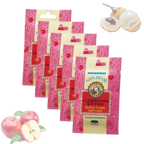 Kräuterbonbons Apfel Longan - Herbal candy Nin Jiom Apple Longan - Los von 5x Packung 20g von ALIBOOSTER