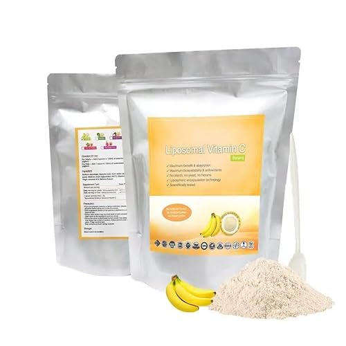 Liposomales Vitamin C + standardisierter Bananenextrakt - Pulver 150g 100% natürlich ohne Zusatzstoffe - Für Suppen, Getränke, Backwaren von ALIBOOSTER