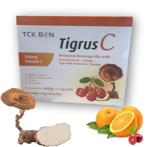 Pilz Tigermilch - Lignosus Tiger Milk + Barbadenkirsche Acerola + Orange + Baobab - Ideal Mix Suppen, Smoothies & Desserts von ALIBOOSTER