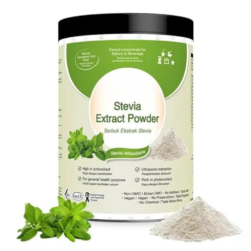 Stevia-Pulver konzentriert - Zuckerersatz - Süßungsmittel - Pulver 50g rein 100% natürlich ohne Zusatzstoffe - Für Suppe, Smoothies, Kaffee, Getränke, Backwaren von ALIBOOSTER