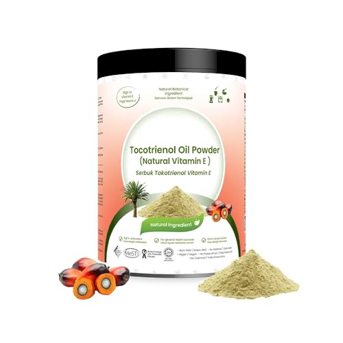 Tocotrienol Ölpulver – natürliches Vitamin E – 50 g rein 100% natürlich ohne Zusatzstoffe – für Suppe, Smoothies, Kaffee, Getränke, Gebäck von ALIBOOSTER