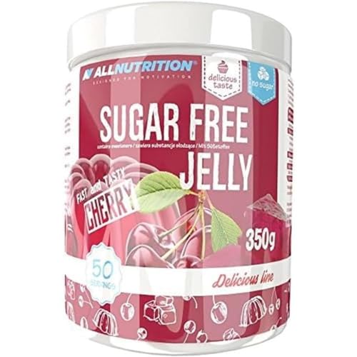 ALLNUTRITION Delicious Line Sugar Free Jelly - Kalorienarmes Gelee Dessert - Marmelade ohne Zucker - Nur 25kcal pro Portion - Jelly Fruit Süßigkeiten - Kalorienarme Süßigkeiten - 350g - Raspberry von ALLNUTRITION