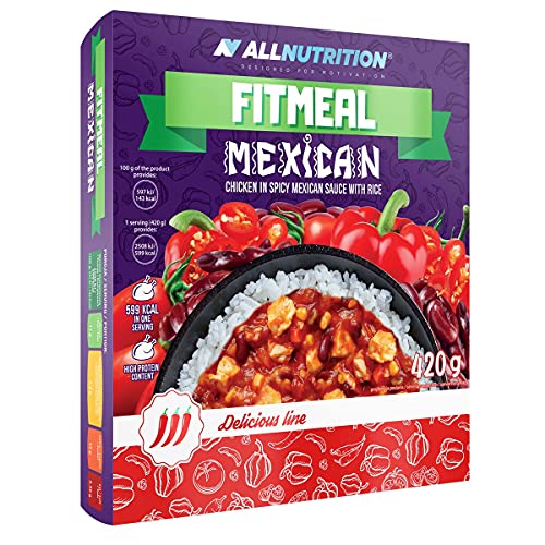 ALLNUTRITION FITMEAL Gesundes Fertiggericht - Schnelle Einfache Zubereitung Haltbar Ohne Konservierungsstoffe - Ohne Kühlung Leckere Füllung Fit Kalorienarm - 420g Mexikanisch von ALLNUTRITION