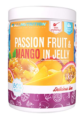 ALLNUTRITION Früchte in Gelee Zuckerfrei & Kalorienarm - Süßes Dessert mit großen Fruchtstückchen für leichteren Muskelaufbau - 1er Pack 1000 g Maracuja & Mango von ALLNUTRITION