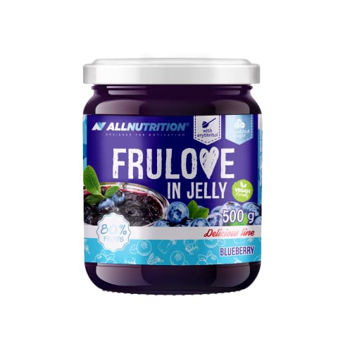 ALLNUTRITION Frulove In Jelly Blueberry - Zuckerfreie Marmelade - Marmelade ohne Zucker - 80% Jelly Fruit Kalorienarme Süßigkeiten - Fruchtaufstrich ohne Zucker - Brotaufstrich Vegan - 500g von ALLNUTRITION