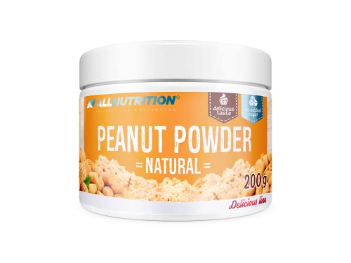 ALLNUTRITION Peanut Powder - Erdnussbutter ohne Zucker - Vegane Peanut Butter mit 50% Protein - Kalorienarme Lebensmittel - Erdnüsse Ungesalzen ohne Palmöl - Keto Süßigkeiten - 200g Natural von ALLNUTRITION