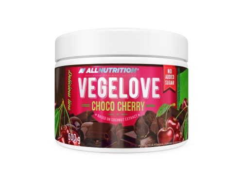 ALLNUTRITION Vegelove Choco Cherry Chocolate Spread - Sugar Free Chocolate Cream - Vegan Low Carb Chocolate Spread - Great for Low Calorie Sweets - Healthy Snacks - 500g von ALLNUTRITION