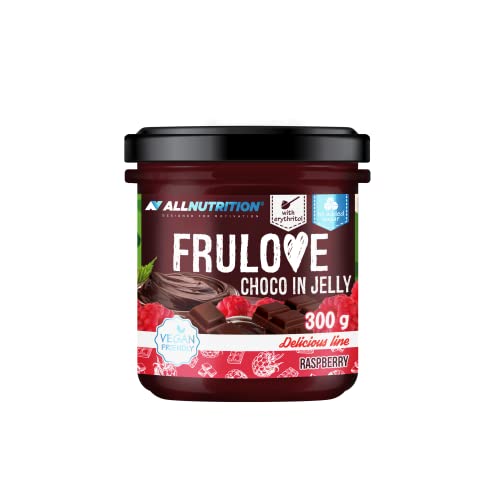 ALLNUTRITION Zuckerfreie Konfitüre und Zuckerfreier Schokoladenaufstrich - Frulove Choco In Jelly Raspberry - Kalorienarmer Aufstrich - Zuckerfreie Marmelade - Gesunde Snacks - Veganerfreundlich -300g von ALLNUTRITION