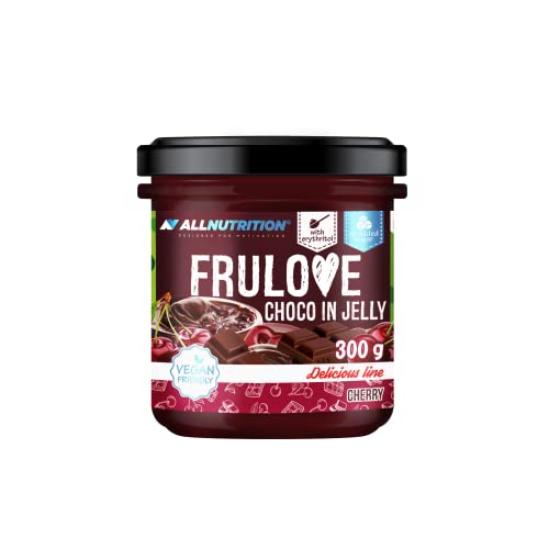 ALLNUTRITION Zuckerfreie Konfitüre und zuckerfreier Schokoladenaufstrich - Frulove Choco In Jelly Cherry - Kalorienarmer Aufstrich - Zuckerfreie Marmelade - Gesunde Snacks - Veganerfreundlich - 300g von ALLNUTRITION