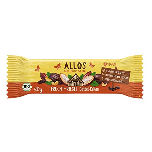 ALLOS Bio Fruchtriegel, Dattel Kakao, 40g (12er Pack) von Allos