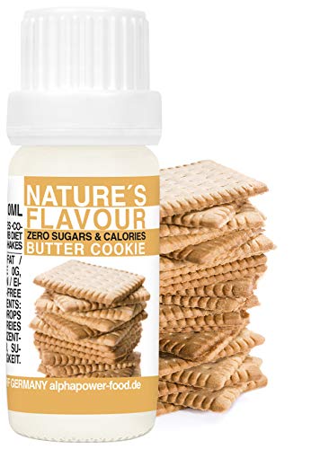 Flavour Drops Zuckerfrei BUTTERKEKS, 100% natürliches liquid Lebensmittel Aroma I Backaroma, Quark und Shake - Geschmack zum Tropfen, füssig Flavdrops von ALPHAPOWER FOOD