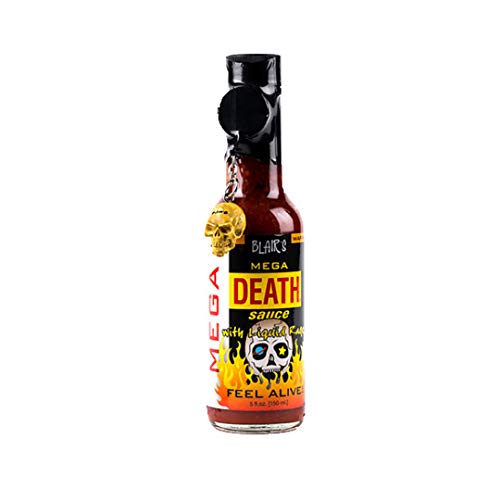 Blair's® MEGA DEATH Amerikanische Scharfe Sauce mit Habaneros, Cayenne und Chipotle Extrakt (5oz = 150ml) | 550.000 Scoville Heat Units (SHU) von AMERICANFOOD4U