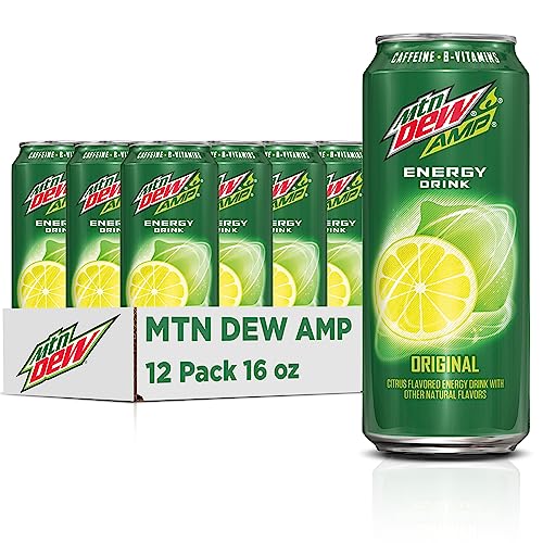 AMP ENERGY, Original, Caffeine, B Vitamins, 16 Ounce Cans (12 Count) von Mountain Dew