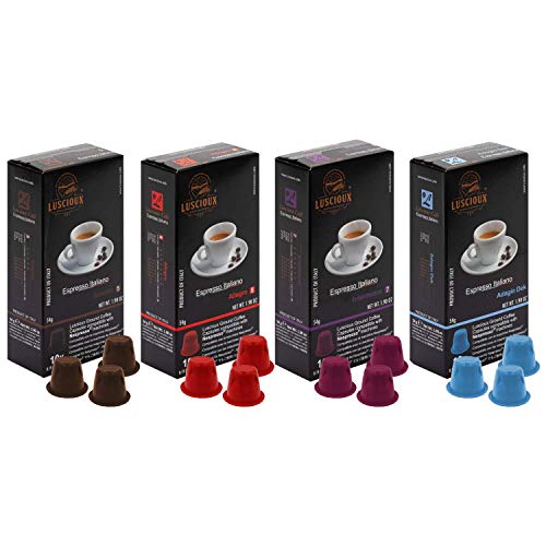 Testbox – 100 Nespresso kompatible Kaffeekapseln – 10 verschiedene Sorten in der praktischen Probierbox von LUSCIOUX