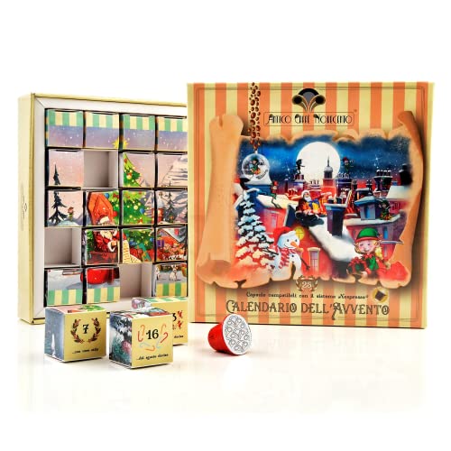 Antico Caffè Novecento® | Adventskalender für Erwachsene und Kinder Shinny | Weihnachts-Adventskalender 25 feine Kaffeekapseln kompatibel mit Nespresso® (125 g) | Weihnachtsdekorationen für zu Hause von ANTICO CAFFE' NOVECENTO