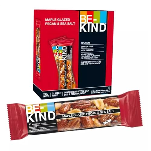 Be-Kind® | Pekannussriegel mit Ahorn- und Meersalzglasur | Snack mit Pekannüssen und Salz | Walnuss-Snack mit Ahorn- und Salzglasur | Protein-Snacks - 12 Takte von ANTICO CAFFE' NOVECENTO