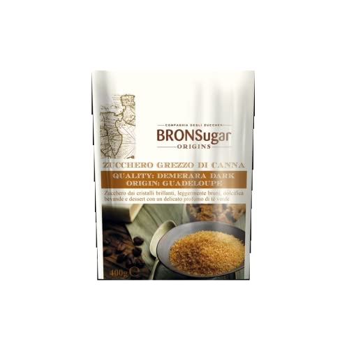 Bronsugar® | Roher Rohrzucker Herkunft Guadeloupe | Zucker brillante Kristalle zartes Braun | Duftend für grünen Tee – 400 Gr von ANTICO CAFFE' NOVECENTO