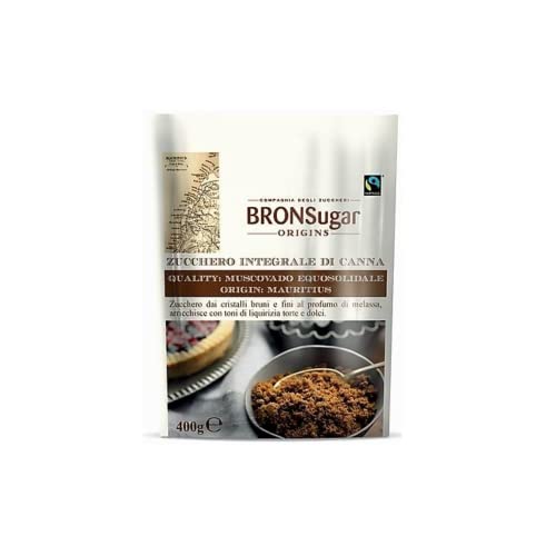 Bronsugar | Fair gehandelter Muscovado-Zucker Mauritius | Amerikanische Braunzucker-Lakritz-Töne | Rohrzucker - 1 Beutel 400 Gr von ANTICO CAFFE' NOVECENTO