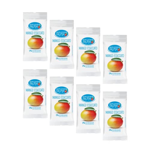 Einfach Obst | 8 Packungen getrocknete Mango | Beutel aus 100 % fruchtgetrockneter Mango - 8 x 25 Gr | Obst ohne Zuckerzusatz von ANTICO CAFFE' NOVECENTO