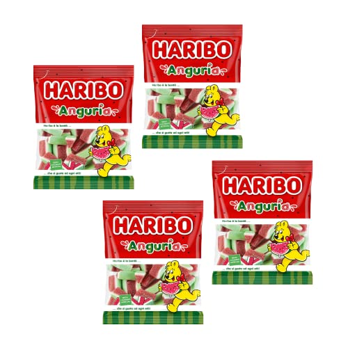 Hari-bo® | Wassermelonen-Seggen | Gummibonbons mit Wassermelonengeschmack | Packung Wassermelonen-Gummibonbons – 4 x 100 g von ANTICO CAFFE' NOVECENTO