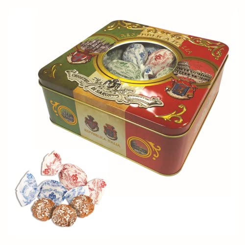 Chiostro di Saronno® | Amaretti del Chiostro® | Klassische knusprige Amaretti - 150 Gr | Gebäckschachteln | Repubblica Metalldose Verpackung Amaretti von Generico