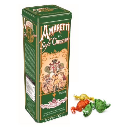 Chiostro di Saronno® | Amaretti del Chiostro® | Weiche Amaretti & Mandeln - 180 Gr | Gebäckschachteln | Weiche Makronen-Metalldosenverpackung von Generico