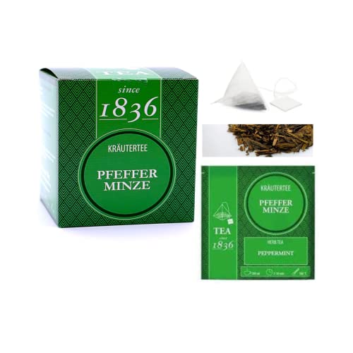 Tee seit 1836 | Minzaufguss | Erfrischende Minze für Kräutertee | Pfefferminztee ohne Koffein | Reine Pfefferminze 15 Pyramiden - 30 Gramm von ANTICO CAFFE' NOVECENTO