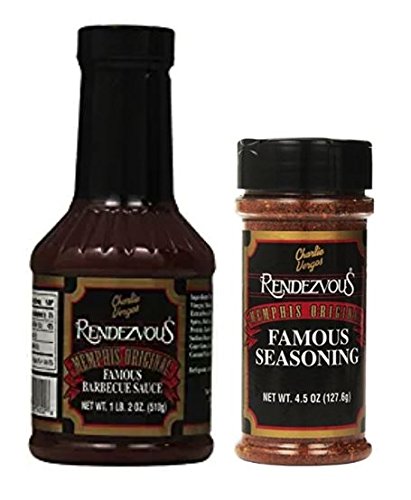 Charlie Vergos Rendezvous Famous Memphis Barbecue Dry Rub Seasoning (4.5 oz) & BBQ Sauce 18 oz (Variety 2 Pack) von Accpo