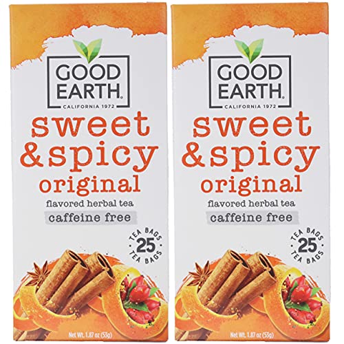 Good Earth Sweat & Spicy Caffeine Free Herbal Tea - 2 Pack w/ 25 Tea Bags per Box von DOGNNAK