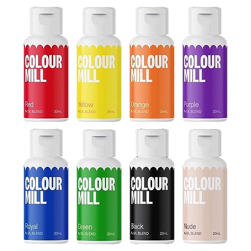 AOS Set | Colour Mill Lebensmittelfarbe Primary Colours Set II 8x 20ml | Next Generation Oil Based Food Colouring | Fettlöslich, Ölbasiert, Intensiv, Ergiebig von AOS