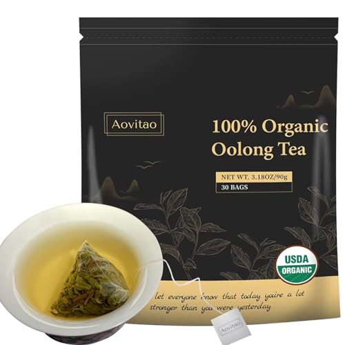 Bio Teebeutel Natürliches loses Blatt in Pyramiden Teebeutel Unblended Pure Oolong Tee (30bags/90g, TieGuanYin Oolong Tee) Biologisch abbaubare Maisfaserteebeutel von AOVITAO