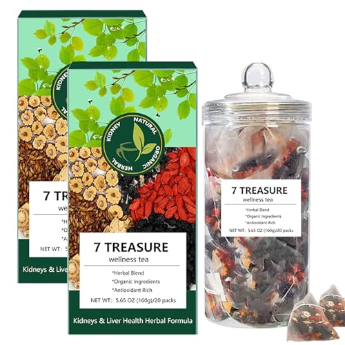 1/2/3 Boxes 7 Treasure Wellness Tea, Ginseng 7 T-reasure Teas, Natural Chinese Herbal T-ea Kidney T-ea Formula Ginseng Seven Treasure Tea Kidney Detox Teas For Men Women (2) von APRILADY