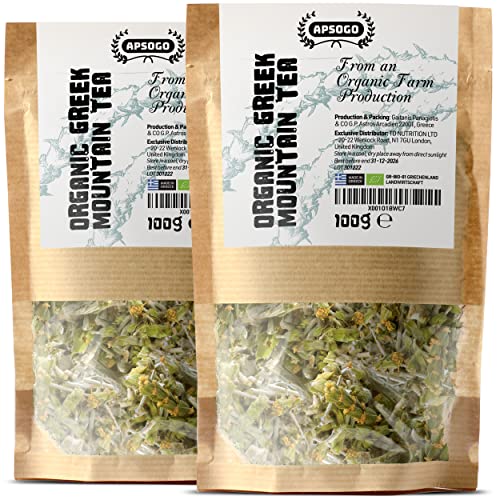 Griechischer Bio Bergtee | APSOGO | Premium Qualität & ausgezeichneter Geschmack - Sideritis Scardica Bergtee aus Griechenland Griechenland (100gr (2er Pack)) von APSOGO