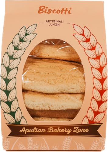 Handwerklich hergestellte Biscotti, rund und lang, ideal für Frühstück und Snacks. Verpackt in 300 g, 600 g, 900 g und 1,2 kg. (1200 gr, LANGE BISCUITS) von APULIAN BAKERY ZONE