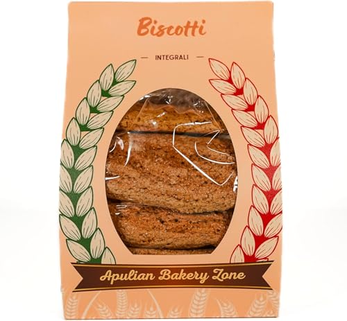 Handwerklich hergestellte Vollkorn-Biscotti, ideal für ein gutes und gesundes Frühstück, aber auch für einen schnellen und leckeren süßen Snack. (1200 gr) von APULIAN BAKERY ZONE